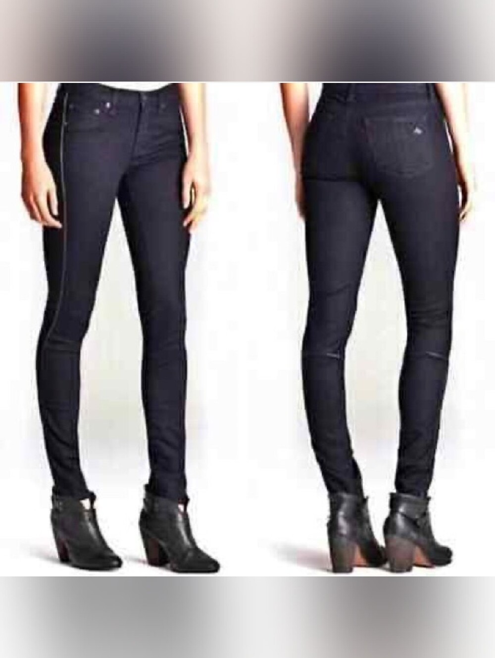 Rag & Bone | Lambskin Leather Trim Skinny Jeans